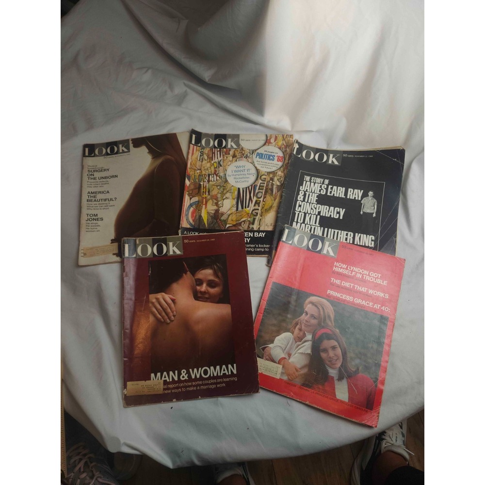 Look Magazine Vintage 1968 1969 Issues Bundle Lot Of 5 History Pop Culture Media